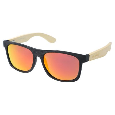 Drevené polarizačné slnečné okuliare Wayfarer Modern ORANGE